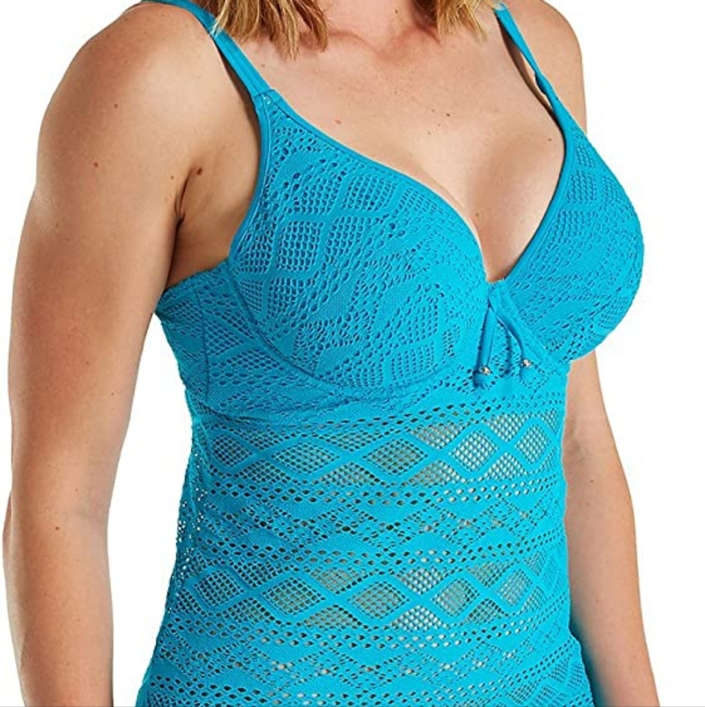 Frey blue tankini swim top